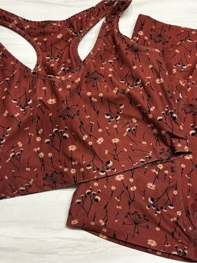 Floral Racerback Active Set in Rust